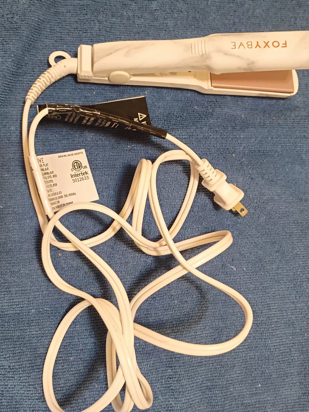 FoxyBae White Marble Mini Flat Iron - Compact Hair Straightener
